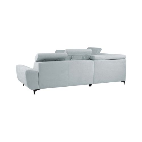 Canapé d'angle convertible gauche SANTIAGO tissu gris vue de derrière