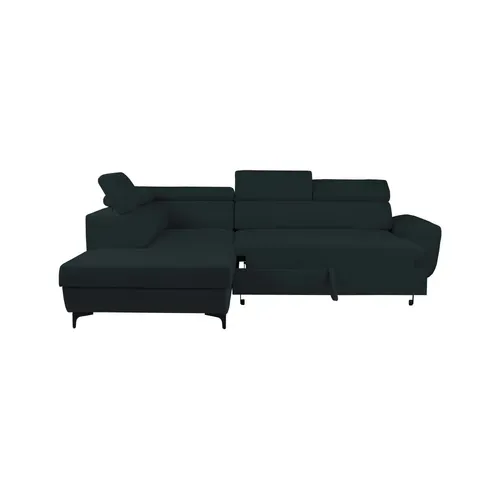 Canapé d'angle convertible gauche SANTIAGO tissu anthracite