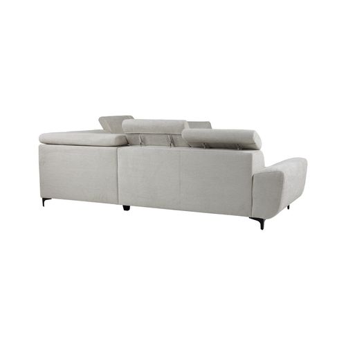 Canapé d'angle convertible droit SANTIAGO tissu blanc cassé