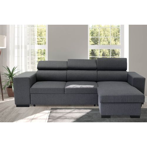 Canapé d'angle convertible NORWAY II tissu anthracite