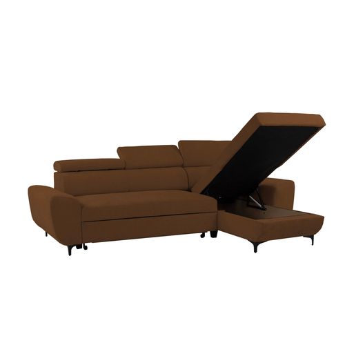 Canapé d'angle méridienne SANTIAGO réversible tissu rouille