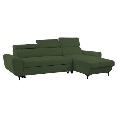 Canapé d'angle méridienne SANTIAGO réversible tissu kaki