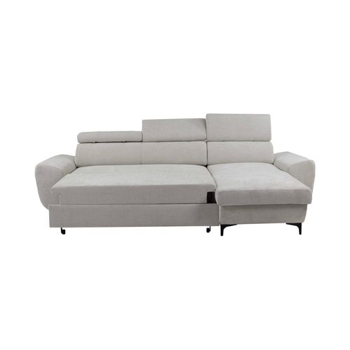 Canapé d'angle méridienne SANTIAGO réversible tissu blanc cassé