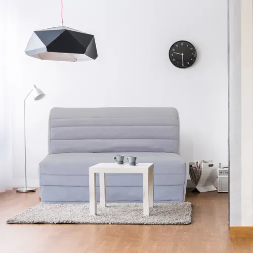 Banquette-lit BZ CLARA tissu gris clair vue d'ambiance 1