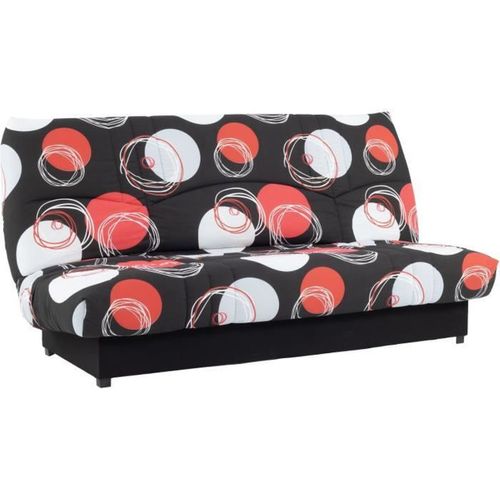 Banquette Clic-clac 3 Places Noire Avec Coffre Et Couchage 125 X 190 Cm