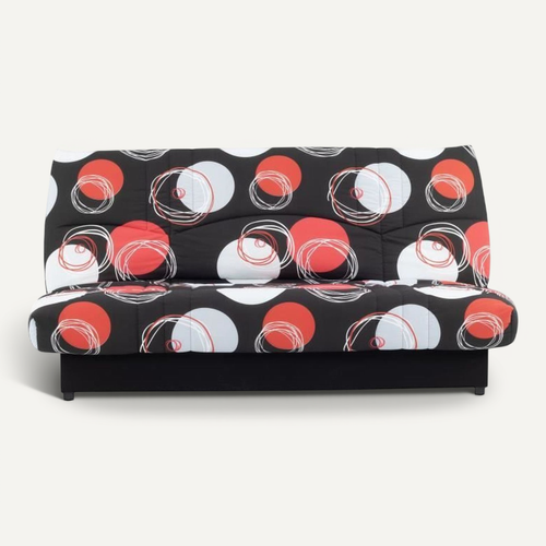 Banquette Clic-clac 3 Places Noire Avec Coffre Et Couchage 125 X 190 Cm