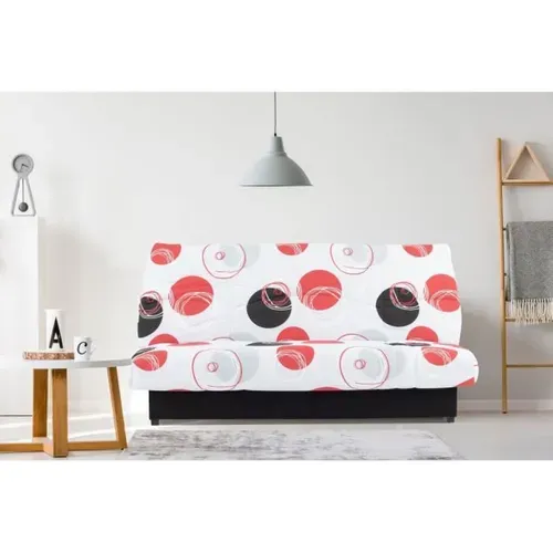 Canapé Clic-clac 3 Places Gris Avec Coffre Et Matelas 13 Cm