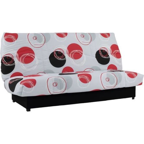 Canapé Clic-clac 3 Places Gris Avec Coffre Et Matelas 13 Cm
