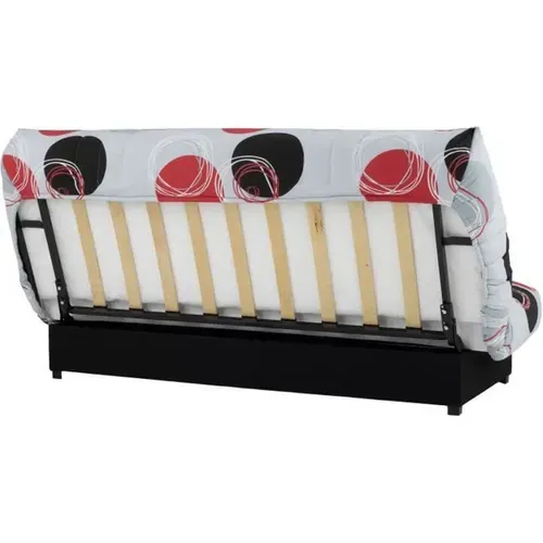 Canapé Clic-clac 3 Places Gris Avec Coffre Et Matelas 13 Cm