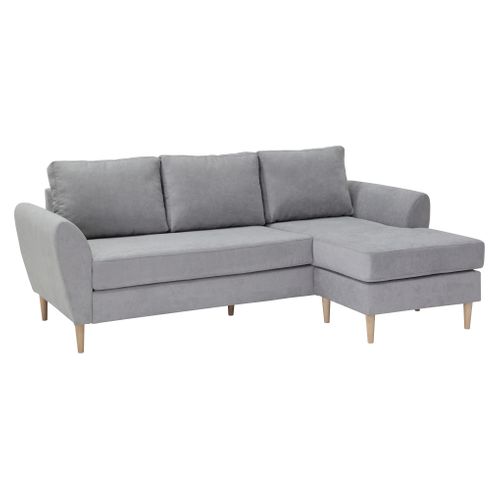 Canapé d'angle méridienne réversible ADRYAN II tissu soro light grey