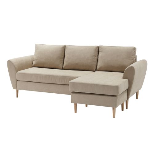 Canapé d'angle méridienne réversible ADRYAN II tissu soro camel vue de profil