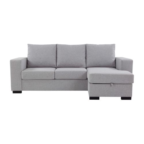 Canapé d'angle réversible ELTON Tissu gris clair