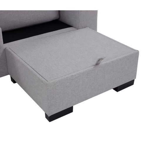 Canapé d'angle réversible ELTON Tissu gris clair