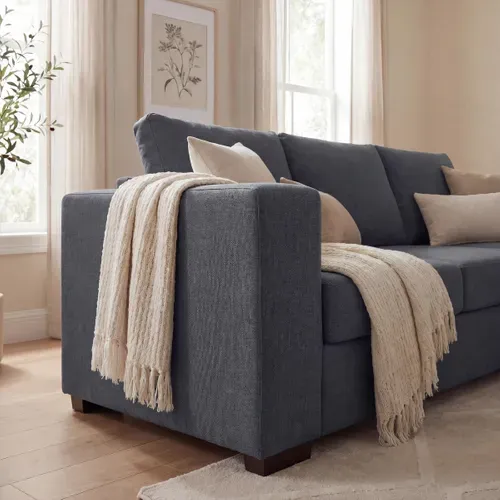 Canapé d'angle réversible ELTON Tissu anthracite