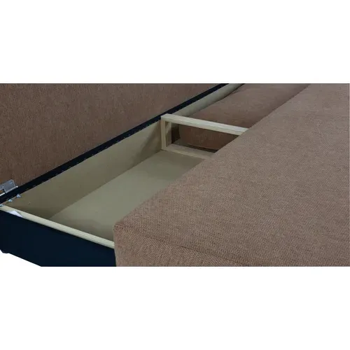 Banquette-lit ESMEE tissu terra cotta vue accessoires