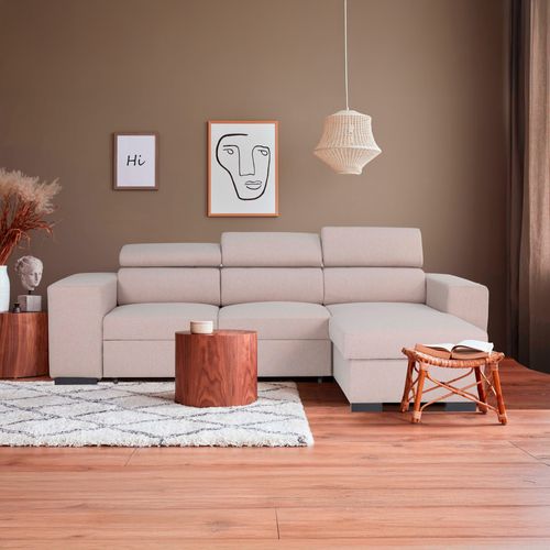 Canapé d'angle convertible NORWAY II tissu beige