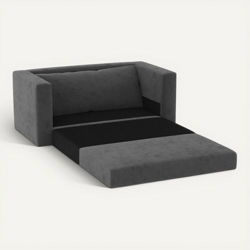 Canapé convertible 2 places CHRIS tissu gris foncé