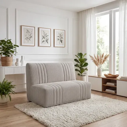 Banquette-lit BZ AUBERT tissu velours grege vue d'ambiance 1