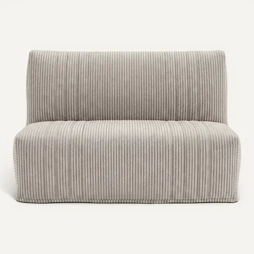 Banquette-lit BZ AUBERT tissu velours grege vue de face