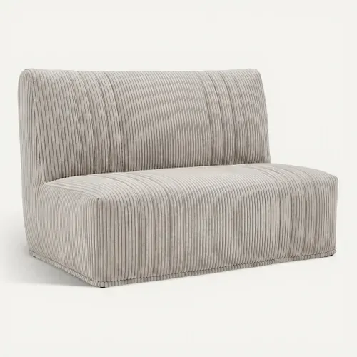 Banquette-lit BZ AUBERT tissu velours grege vue 3/4