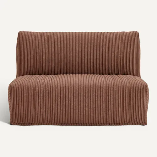 Banquette-lit BZ AUBERT tissu velours terracotta vue de face
