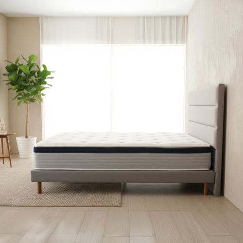 Ensemble matelas hybride 140x190 cm ép. 28 cm avec couette et 2 oreillers RIVER