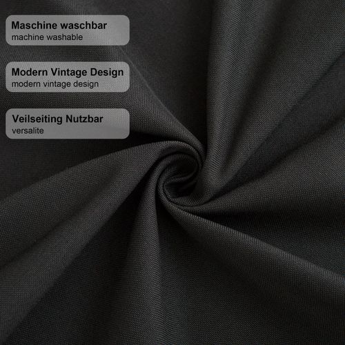 Chemin De Table Imperméable, Texture Lin, Lavable En Machine, Style Moderne,noir,30 X 140 Cm