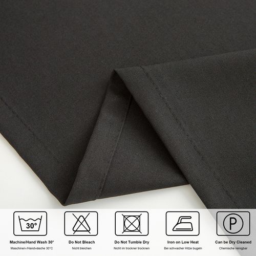 Chemin De Table Imperméable, Texture Lin, Lavable En Machine, Style Moderne,noir,30 X 140 Cm