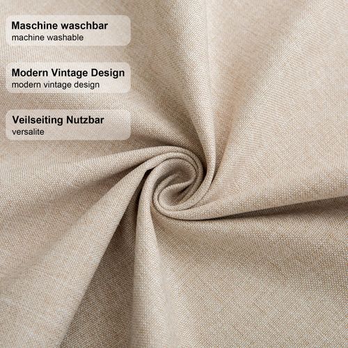 Chemin De Table En Lin, Imperméable, Double Face, Lavable En Machine, Beige, 40 X 160 Cm