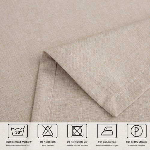 Chemin De Table En Lin, Imperméable, Double Face, Lavable En Machine, Beige, 40 X 160 Cm