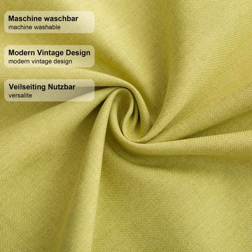 Chemin De Table En Lin, Imperméable, Double Face, Lavable En Machine, Jaune, 40 X 160 Cm