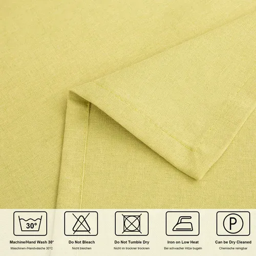 Chemin De Table En Lin, Imperméable, Double Face, Lavable En Machine, Jaune, 40 X 160 Cm