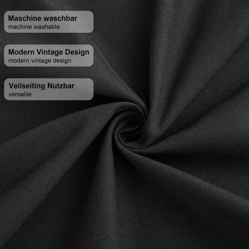 Chemin De Table En Lin, Imperméable, Double Face, Lavable En Machine,noir, 40 X 160 Cm