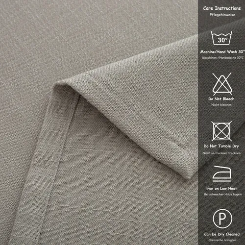 Chemin De Table En Lin, Imperméable, Réversible, Lavable En Machine, 30x120cm,gris Clair