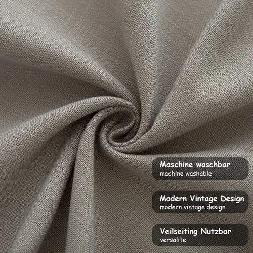 Chemin De Table En Lin, Imperméable, Réversible, Lavable En Machine, 30x120cm,gris Clair