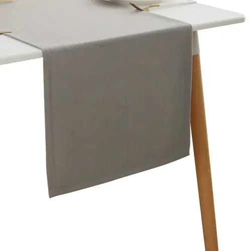 Chemin De Table En Lin, Imperméable, Réversible, Lavable En Machine, 30x120cm,gris Clair