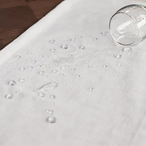Chemin De Table En Lin, Imperméable, Réversible, Lavable En Machine, 30x120cm,blanc
