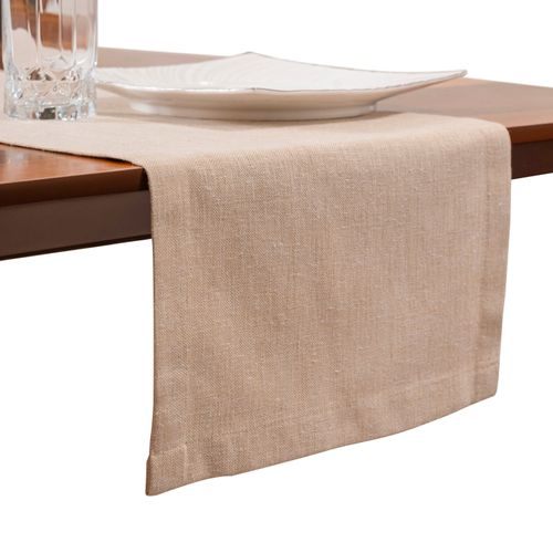 Chemin De Table En Lin,imperméable,réversible,lavable En Machine,beige,40x160cm