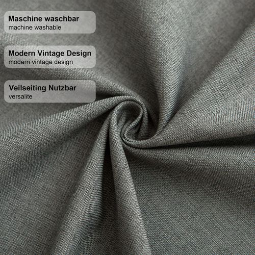 Chemin De Table En Lin, Imperméable, Réversible, Lavable En Machine, Gris Foncé, 30 X 120 Cm