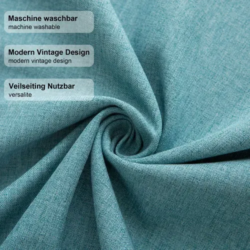 Chemin De Table En Lin, Imperméable, Réversible, Lavable En Machine,bleu, 30 X 120 Cm