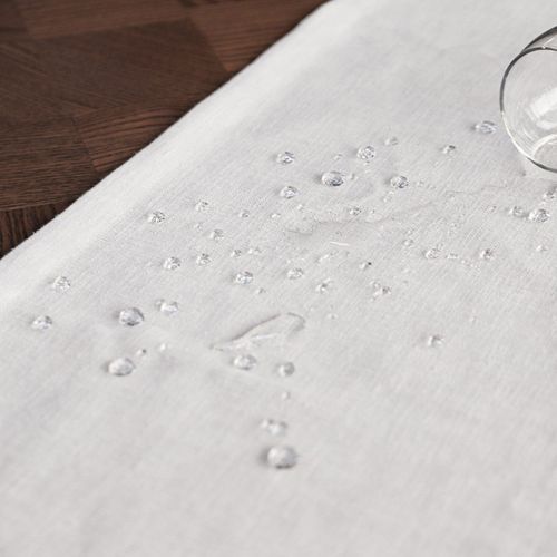Nappe Ronde,blanc, Aspect Lin, Imperméable, Lavable En Machine, Réversible, 160 Cm