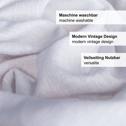 Nappe Ronde,blanc, Aspect Lin, Imperméable, Lavable En Machine, Réversible, 160 Cm