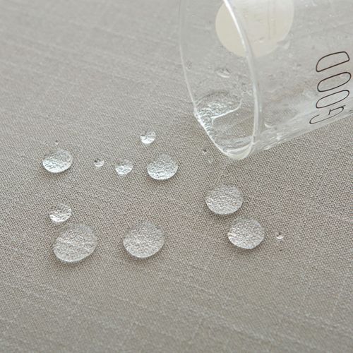 Nappe Ronde,gris Clair, Aspect Lin, Imperméable, Lavable En Machine, Réversible, 140 Cm