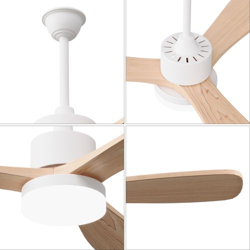 Ventilateur De Plafond Avec Lumière LED, 6 Vitesses De Ventilation, Couleur Bois, 3 Pales, 42 Pouces