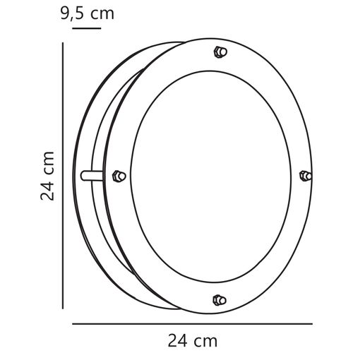 Applique Murale Malte  Acier Galvanisé Acier Galvanisé, H.24 - Ip54 - E27 / Extérieur