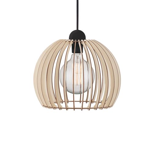 Suspension Chino 30 Bois Nature (marron), H.26 - Ip20 - E27 / Intérieur