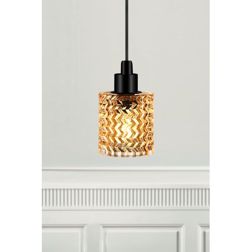 Suspension Hollywood Verrerie Ambre, H.17.7 - Ip20 - E27 / Intérieur
