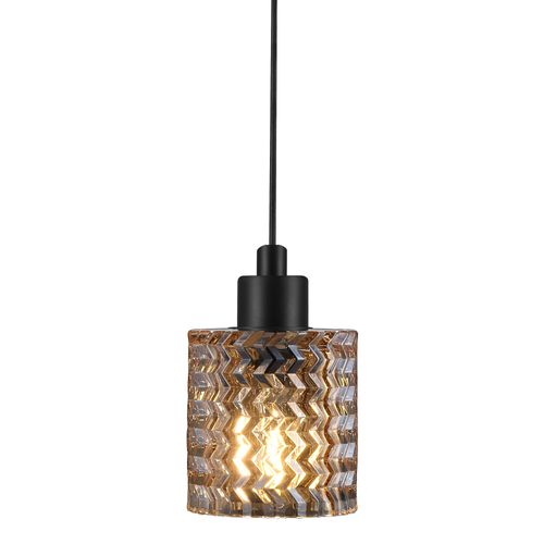 Suspension Hollywood Verrerie Ambre, H.17.7 - Ip20 - E27 / Intérieur