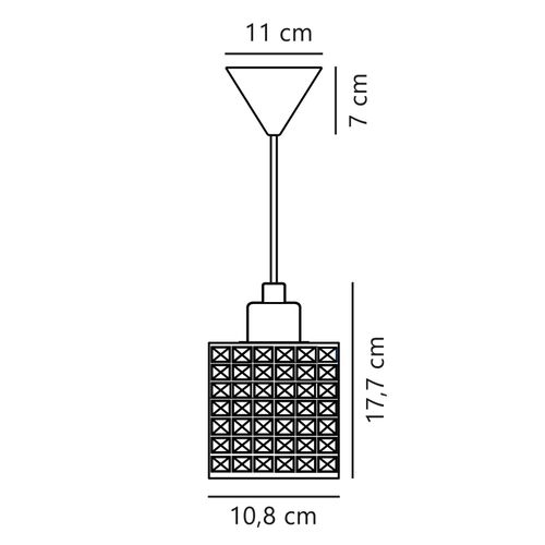 Suspension Hollywood Verrerie Ambre, H.17.7 - Ip20 - E27 / Intérieur