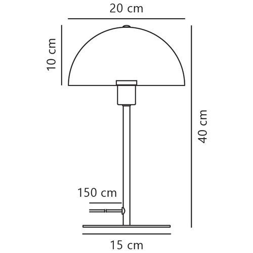 Lampe à Poser Ellen 20 Métal Noir, H.40 - Ip20 - E14 / Intérieur